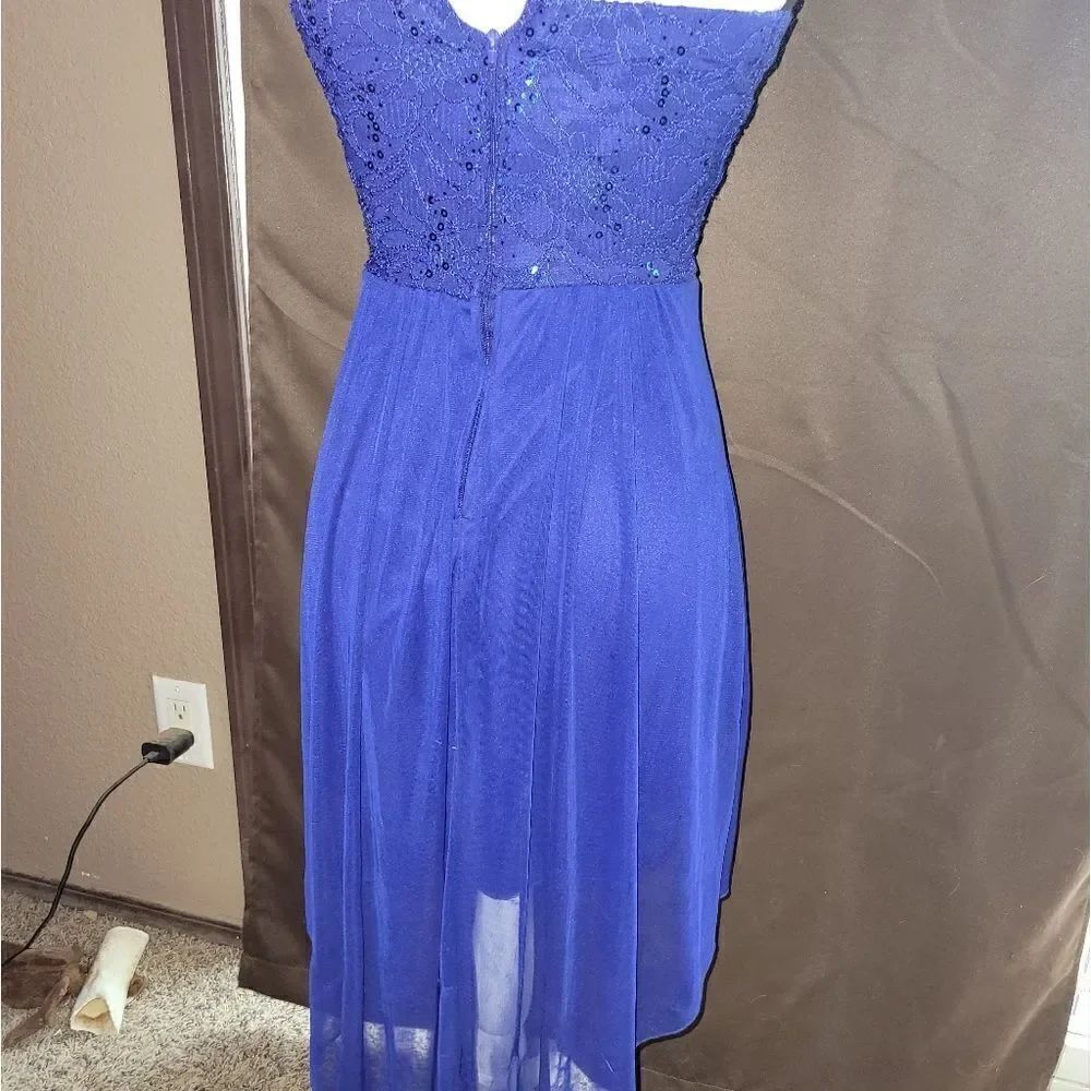 Blue Strapless Dress - Picture 2 of 4